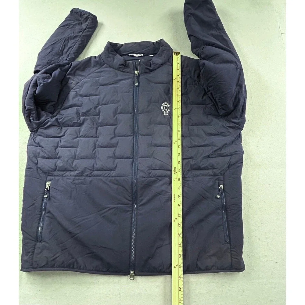 Peter Millar Mens Navy Insulated Front Full Zip Jacket Golf Puffer Jacket